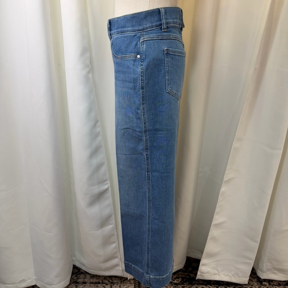 NWT SPANX ‘Cropped Wide Leg Jeans’ in “Stonewashed Blue” Size Small - Picture 6 of 16